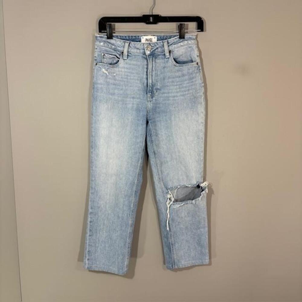Paige Noella High Rise Jeans Womens 25 Blue Light Wash Straight 26x24.5 Denim